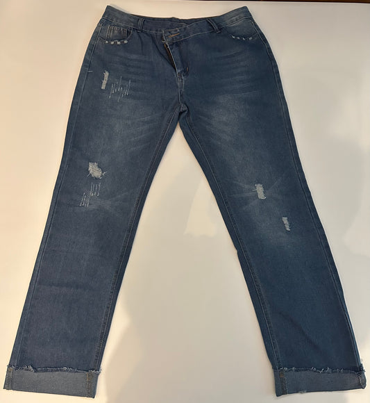 Women's Long Length Folded Cuff Jeans