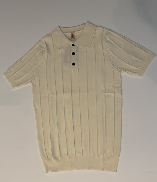 Men's Short Sleeves Ribbed Dress Polo